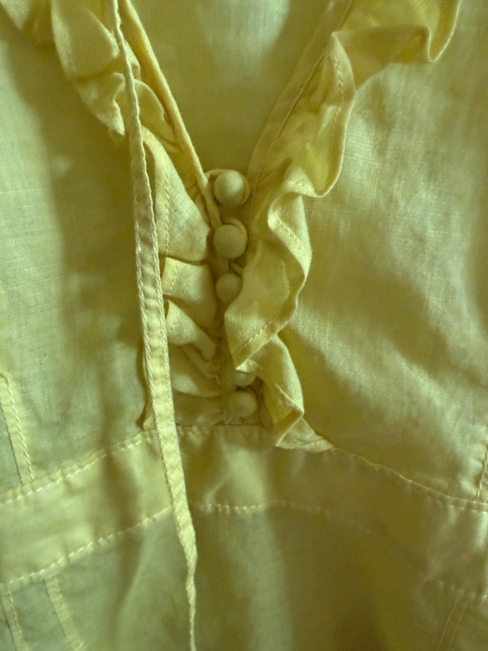 🌸 J. Crew: Yellow Ruffle-Collar Blouse - Picture 3 of 10